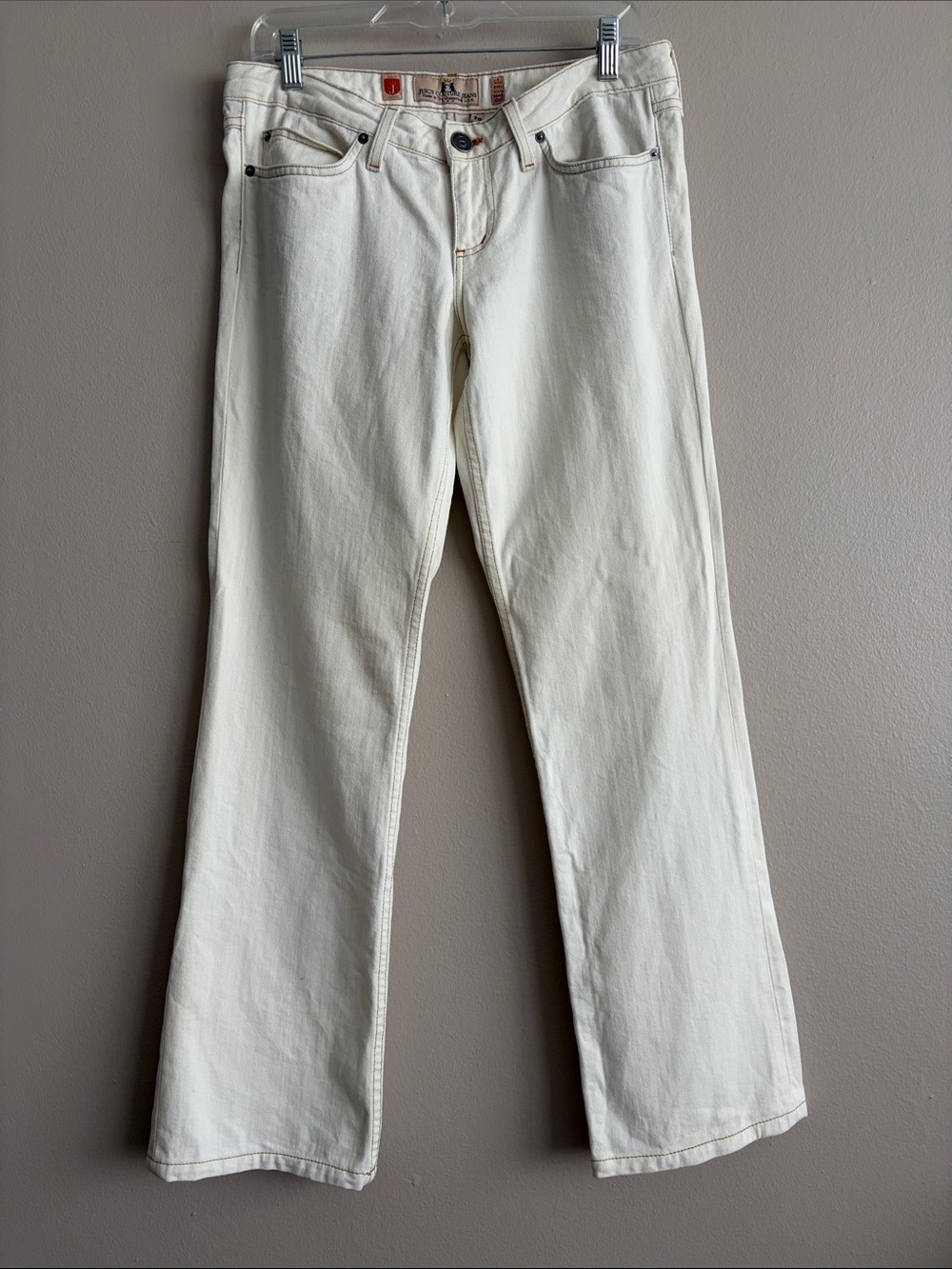 Juicy Couture White Bootcut Denim Jeans Size 30 Y2K Vintage
